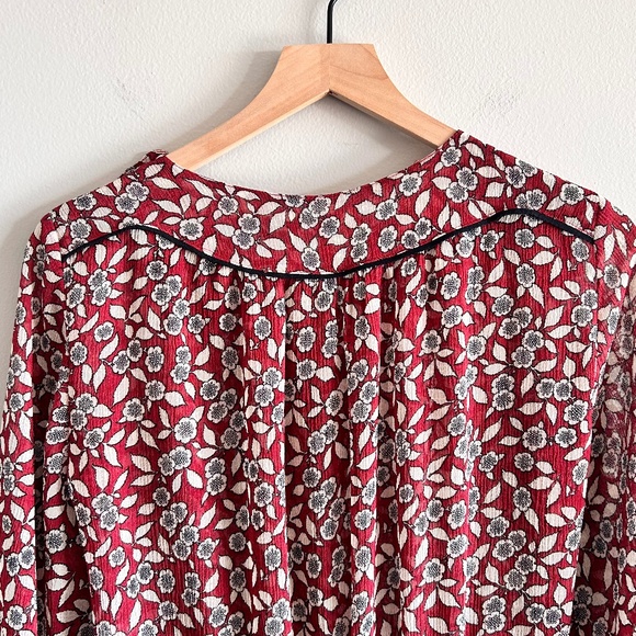 BA&SH Billy Ruched Floral Dress | Bordeaux | Size US 6 | Good Condition 🌸💕 - Picture 13 of 16